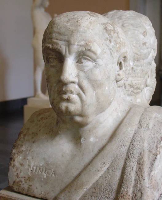 Seneca mellszobra.