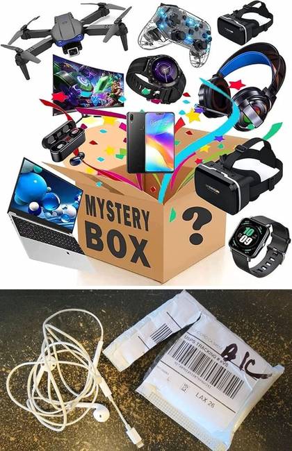 49 dollárért vásárolt elektronikai mystery box.