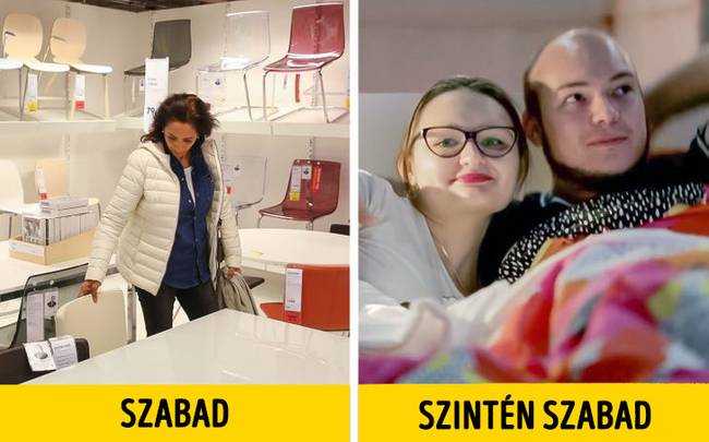 A vásárlók aludhatnak az ágyakon.