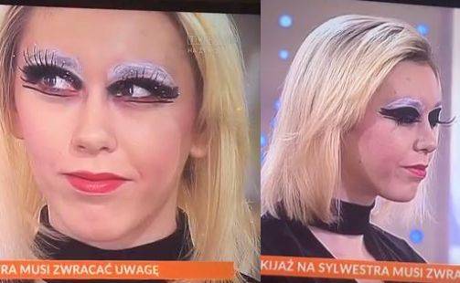 Ebben a lengyel tévéműsorban profi sminkest hívtak, hogy mutassa be, milyen lesz az idén szilveszteri smink-divat.