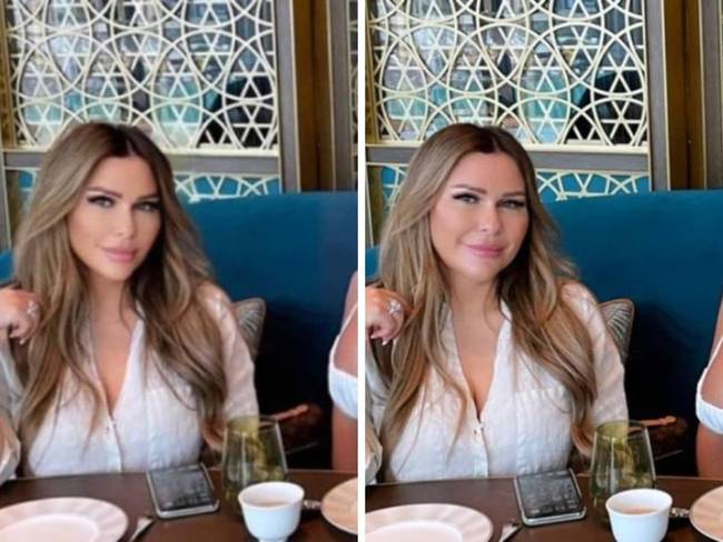 Az oldalára feltöltött fotón (balra) és az egyik barátnője Instagramjára feltöltött fotón.