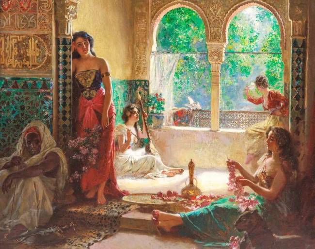 "Nők a háremben", Rudolf Ernst műhelye, 1880 körül.