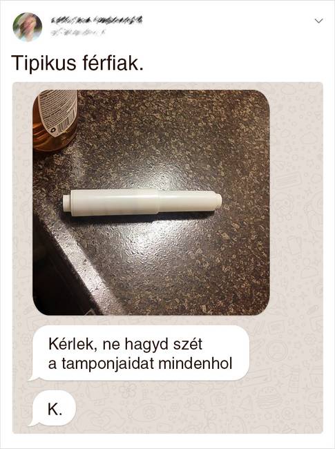 Kérlek ne hagyd szét a tamponjaidat fail