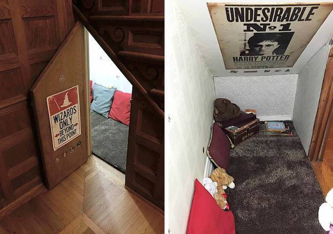 „Vettünk egy házat, amiben szekrény van a lépcső alatt, én pedig Harry Potter-zuggá alakítottam."