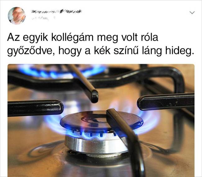 Kék színű láng hideg