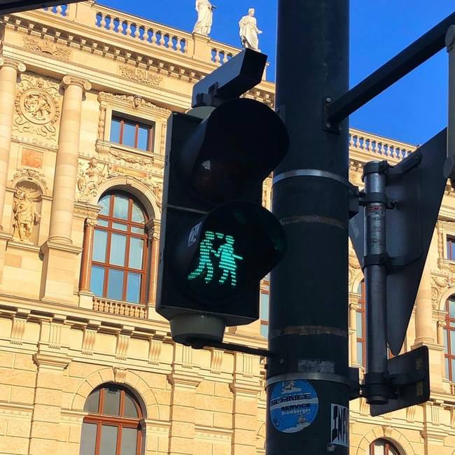 Ausztriában a közlekedési lámpák meglehetősen kreatívak.