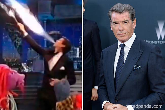 Pierce Brosnan profi tűzevő fakír volt.