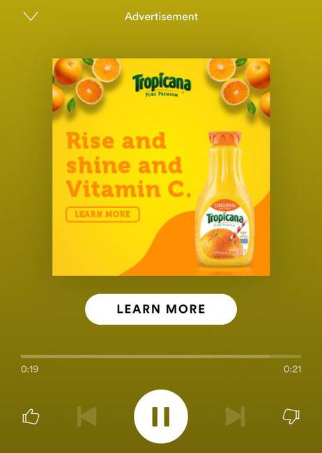 „Nyugtató zenét hallgattam a Spotify-n, de hirtelen ordító reklámhirdetés ugrott be.”