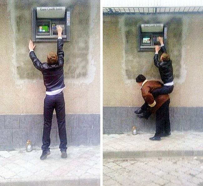 Bankautomata, kosárlabdázókra tervezve.