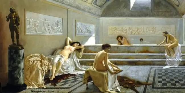 Nők a frigidariumban. Festmény: Pedro Weingartner, 1897.