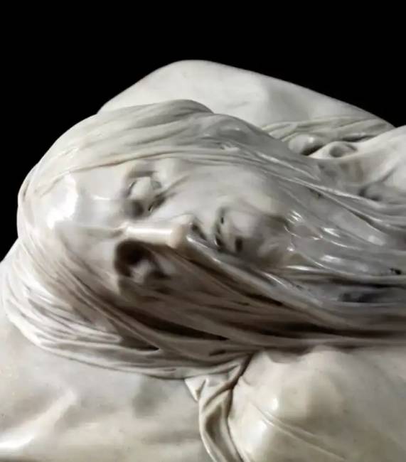 Fátyolos Krisztus (részlet), Giuseppe Sanmartino. San Severo-kápolna, Nápoly