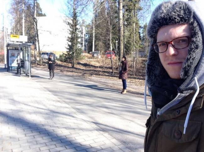 Így néz ki egy buszmegállóban várakozás Finnországban: