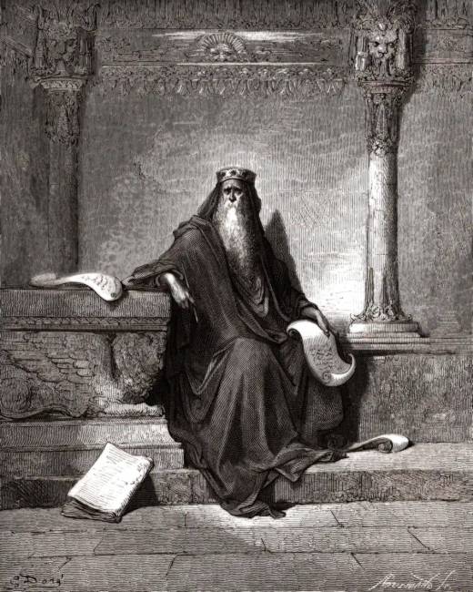 Salamon király idős korában. Gustave Doré metszete.