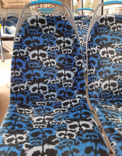 A finnországi Tampere város buszainak kárpitjai mosómedve témájúak.