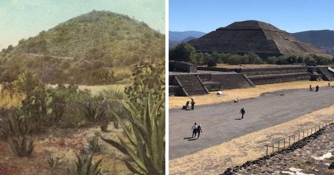 Teotihuacan - az ősi város Mexikóban 1900-ban és most