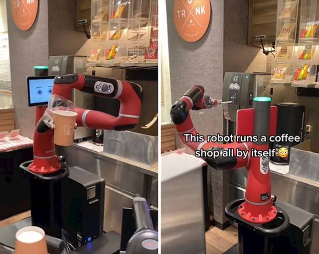 Ez egy kávézó, ahol az egyetlen alkalmazott egy robot.