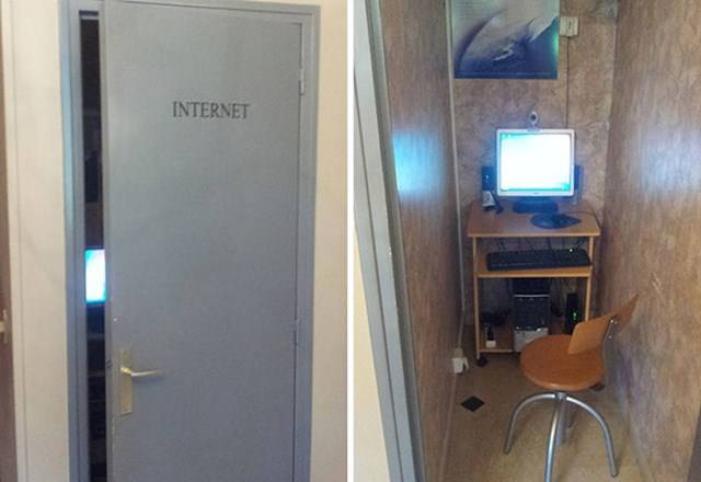 A hotelben ez az egyetlen szoba, ahol internetezhetnek a vendégek.