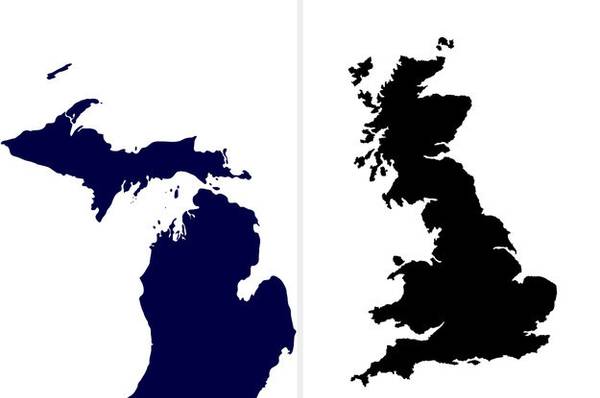Michigan nagyobb, mint Nagy-Britannia.