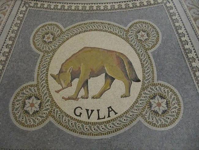 „A torkosság bűne”, freskó, a lyoni Notre-Dame de Fourvière bazilika kriptájának oltárrésze, Franciaország.