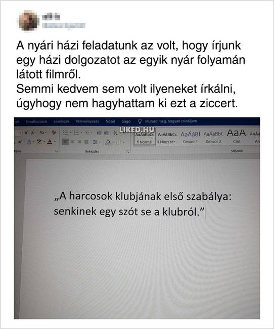 Már csak a helyzetfelismerés is csillagos ötöst érdemelne.