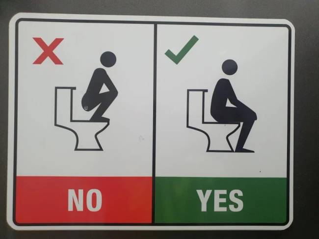 Egyes létesítményekben külön utasítás található a WC használatához.