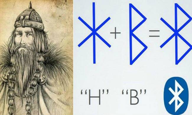 A Bluetooth I. Harald dán királyról, vagy másnéven Kékfogú Haraldról kapta a nevét. (angolul a bluetooth kék fogat jelent)