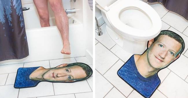 Zuckerberg szőnyeg. Egy kis Facebook a fürdőszobához.