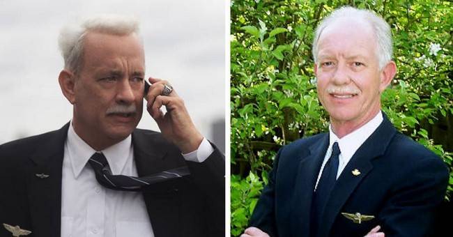 Tom Hanks és Chesley “Sully” Sullenberger, az US Airways 1549-es járatának pilótája.