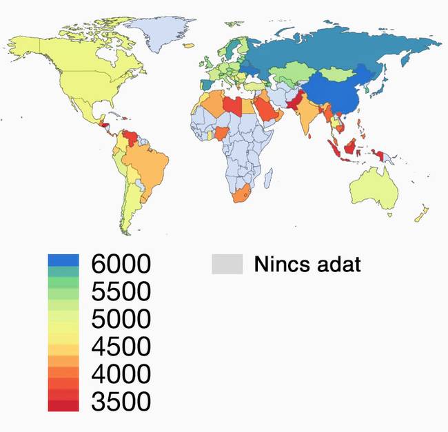 Hány lépést tesznek meg az emberek naponta a világ különböző országaiban.