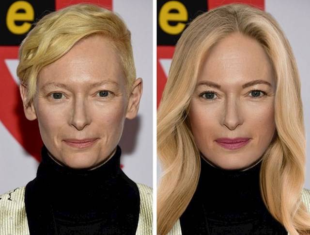 Tilda Swinton sminkben