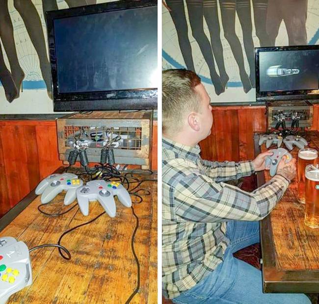 Egy angliai bár, ahol retro videojátékokkal üthetjük el az időt az asztaloknál.