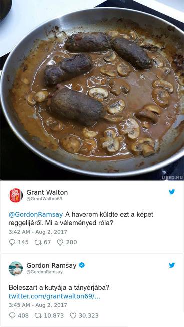 16 személy, aki jó ötletnek tartotta beküldeni a főztjét Gordon Ramsay Twitter oldalára