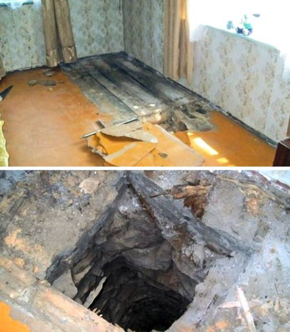 „A nagyapám mindig panaszkodott, hogy a TV alatt rohad a padló. Nyáron volt egy kis szabadidőm, ezért úgy döntöttem, hogy megnézem, mi a baj, és kiderült, hogy egy 14 méter mély kút volt a padló alatt."