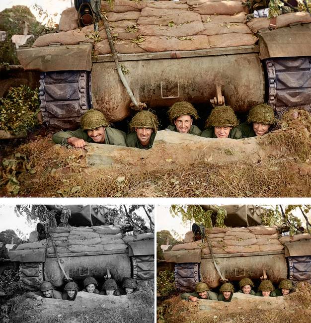 M10-es tank és legénysége.