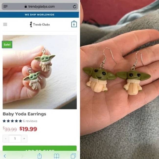 Ez a bébi Yoda egészen másképp néz ki, mint a képeken.