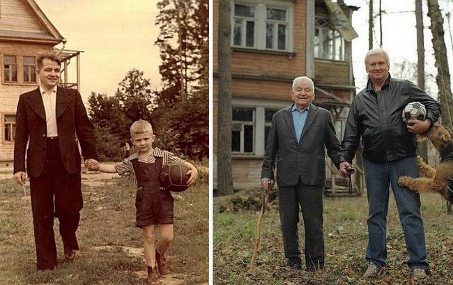 Apa és fia, 60 év múlva.