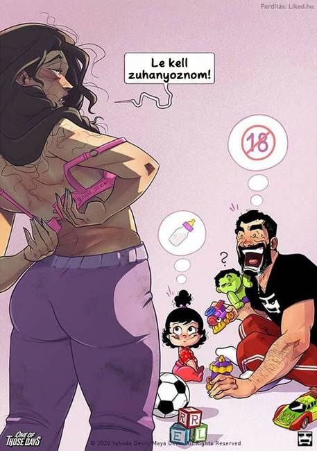 Egy izraeli művész aranyos humorral mutatja be a fiatal családok mindennapi életét