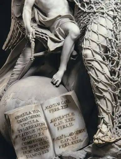 Megszabadulás a megtévesztéstől (részlet), Francesco Queirolo, San Severo-kápolna, Nápoly
