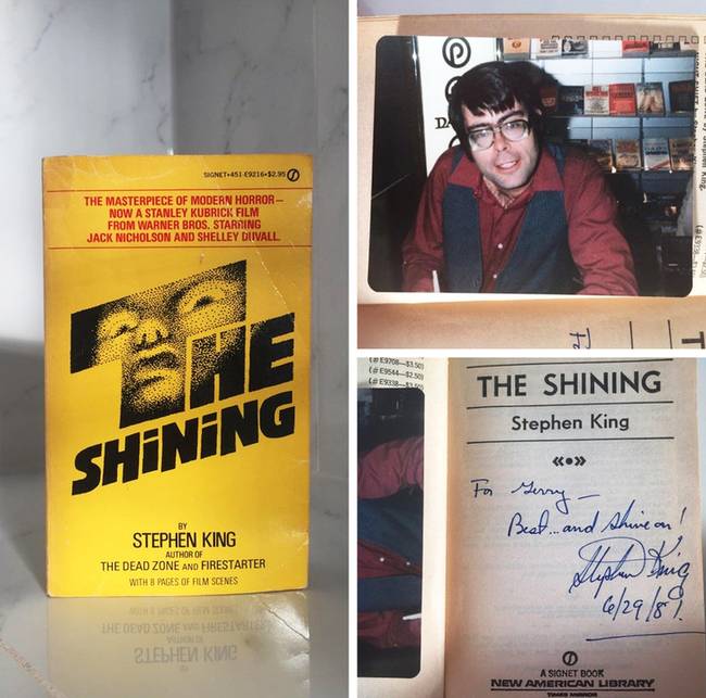 „2 dollárért vettem meg Stephen King Ragyogás című könyvét, amiben nemcsak egy eredeti autogram, de a szerző fotója is lapult.”