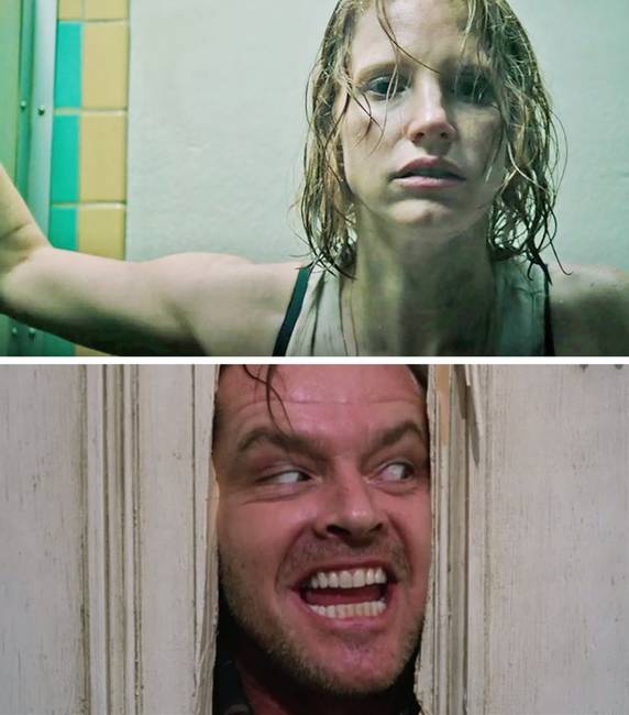 Az „Az” című film második részében van egy utalás a Ragyogás című kultuszfilmre. A pillanat, amikor Beverly a mosdóban van, és egy másik ember megpróbál bejönni, elhangzik a híres mondat: „Megjött Johnny!”.