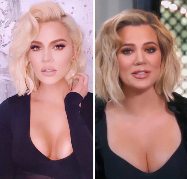 A lány Instagramján látható kép vs. képkocka a lány YouTube csatornájának egyik videójából.