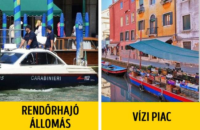 Velence rendőrök és piac