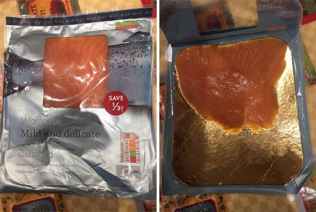 A csomagolás kibontása után ez a lazac meglehetősen illúzióromboló.