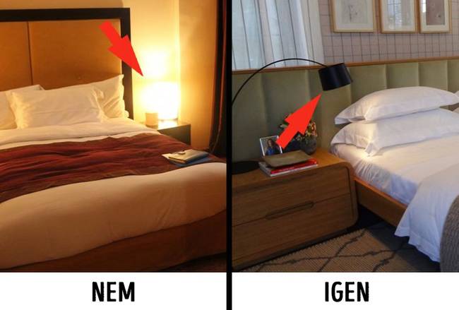 Túl fényes lámpa vagy csillár az ágy fölött