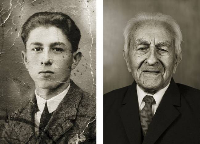 Antonín Baldrman: 17 és 101 éves korában.