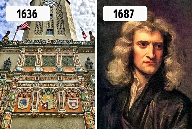 A Harvard Egyetemet azelőtt alapították, hogy Isaac Newton közzétette volna a Newton-féle gravitációs törvényt.