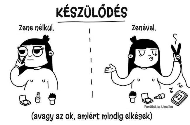 12 röhejes illusztráció, a minden nő számára ismerős hétköznapi problémákról