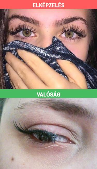 A műszempilla sem mindig tesz hozzá a szépségünkhöz... :D