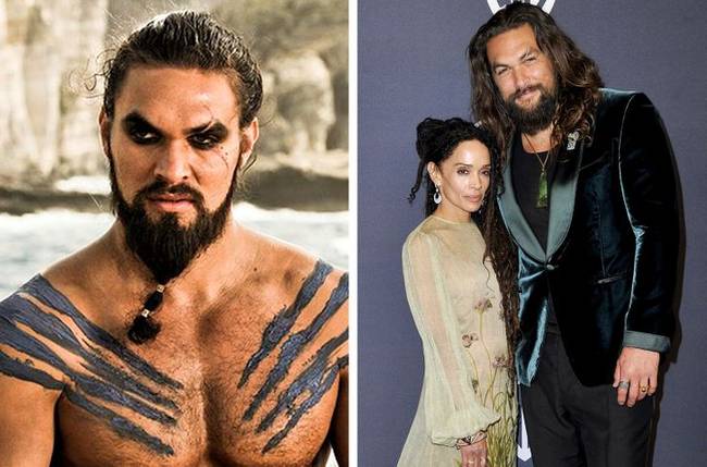 Jason Momoa (Khal Drogo) és felesége, Lisa Bonet színésznő.