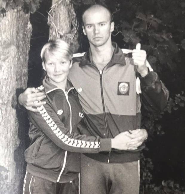 „A szüleim 1988-ban. Abban az évben, amikor édesapám aranyat nyert a koreai olimpián. Ő képviselte a Szovjetuniót."